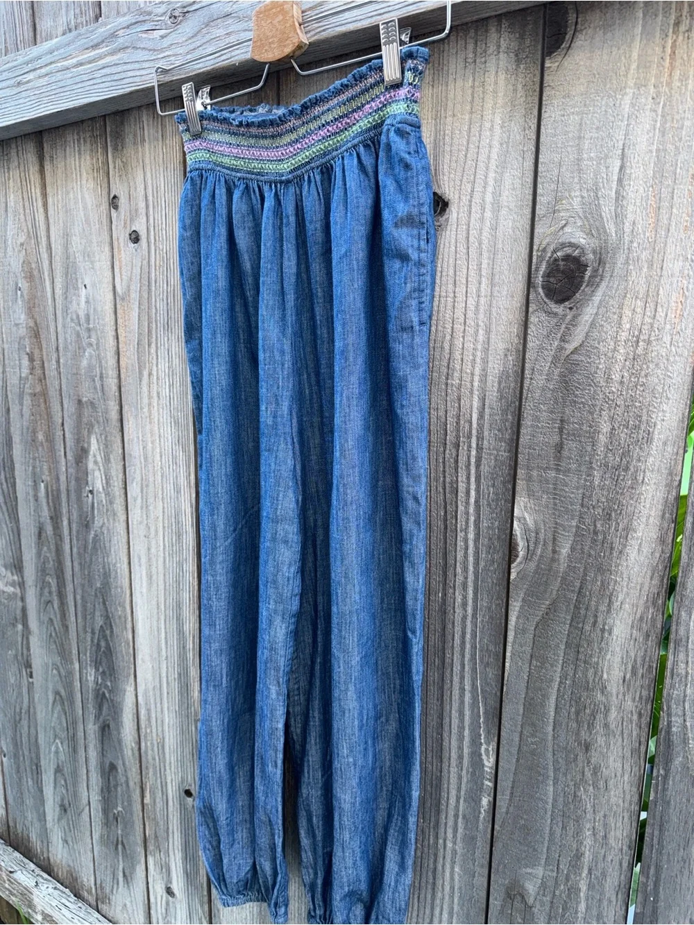 Zimmermann Denim Shirred Tallow Jeans Size 12